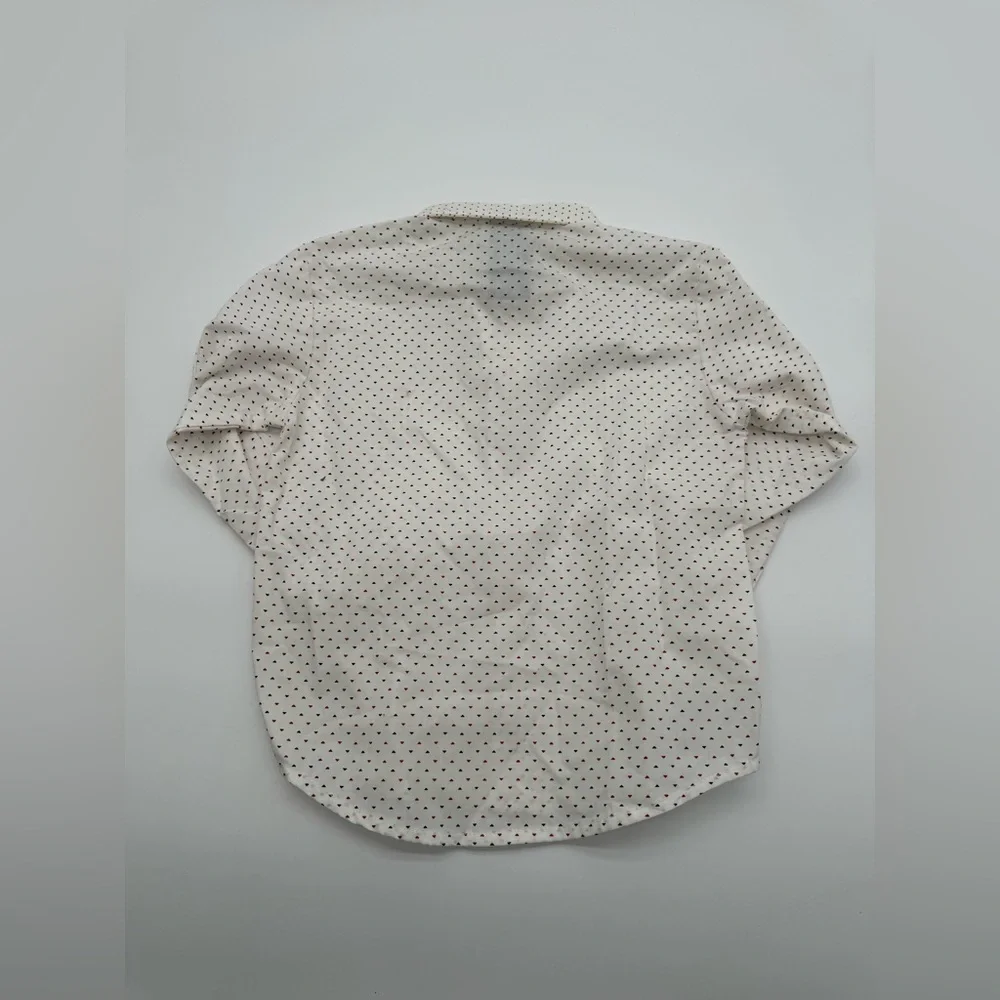 NAUTICA Kid’s Button Down Collared Dress Shirt Sz 4 Regular NWT White Design